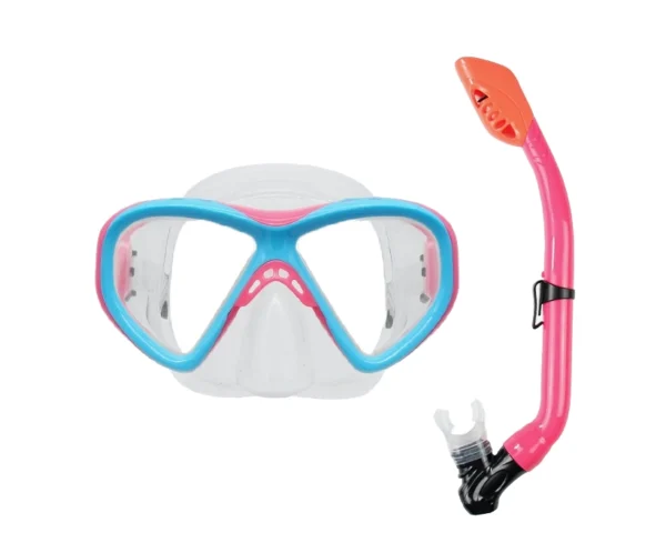 M265+SN16 Kid Snorkel Set Blue Pink 拷贝 M265+SN16 儿童浮潜套装