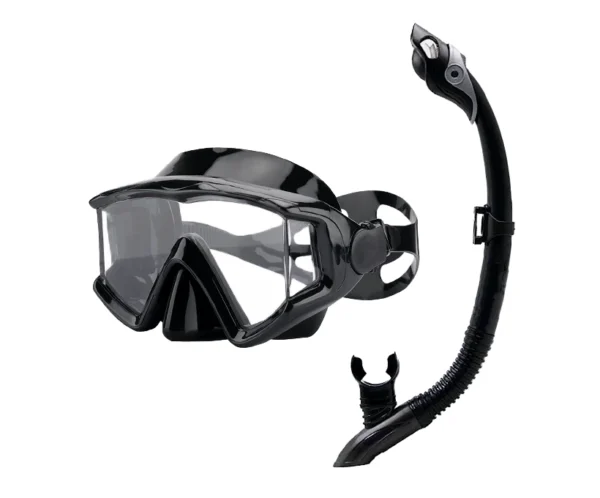 M308 panoramic Diving Mask Snorkel Set Black 拷贝 M308+SN117 潜水镜套装