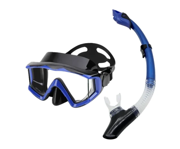 M308 panoramic Diving Mask Snorkel Set Blue 拷贝 M308+SN117 潜水镜套装