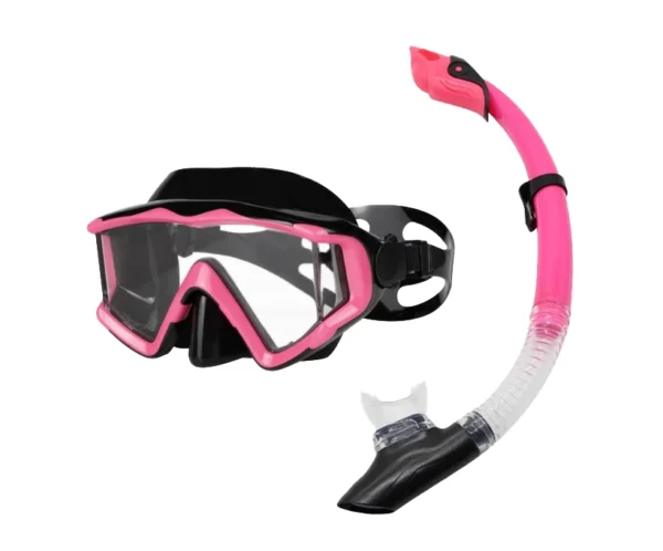 M308 panoramic Diving Mask Snorkel Set Pink 拷贝 M308+SN117 潜水镜套装